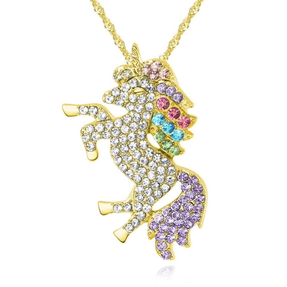 Gold - Unicorn necklace with chain